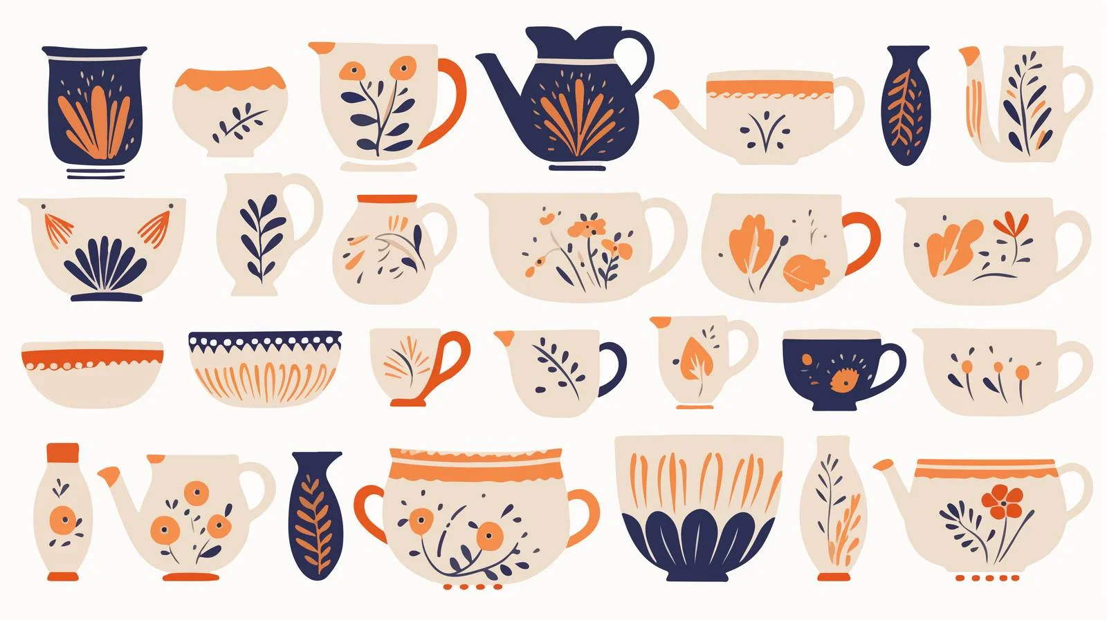 Elegant Handcrafted Pottery Vector Art — free download from Dotvec