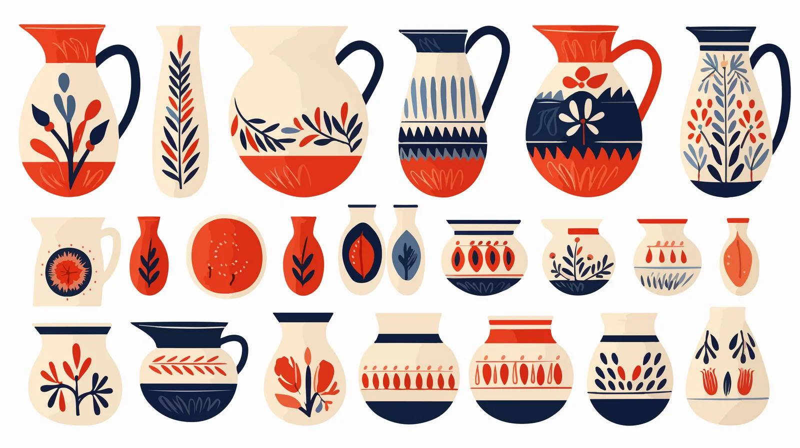 Elegant Handcrafted Pottery Vector Graphic Design — free download from Dotvec