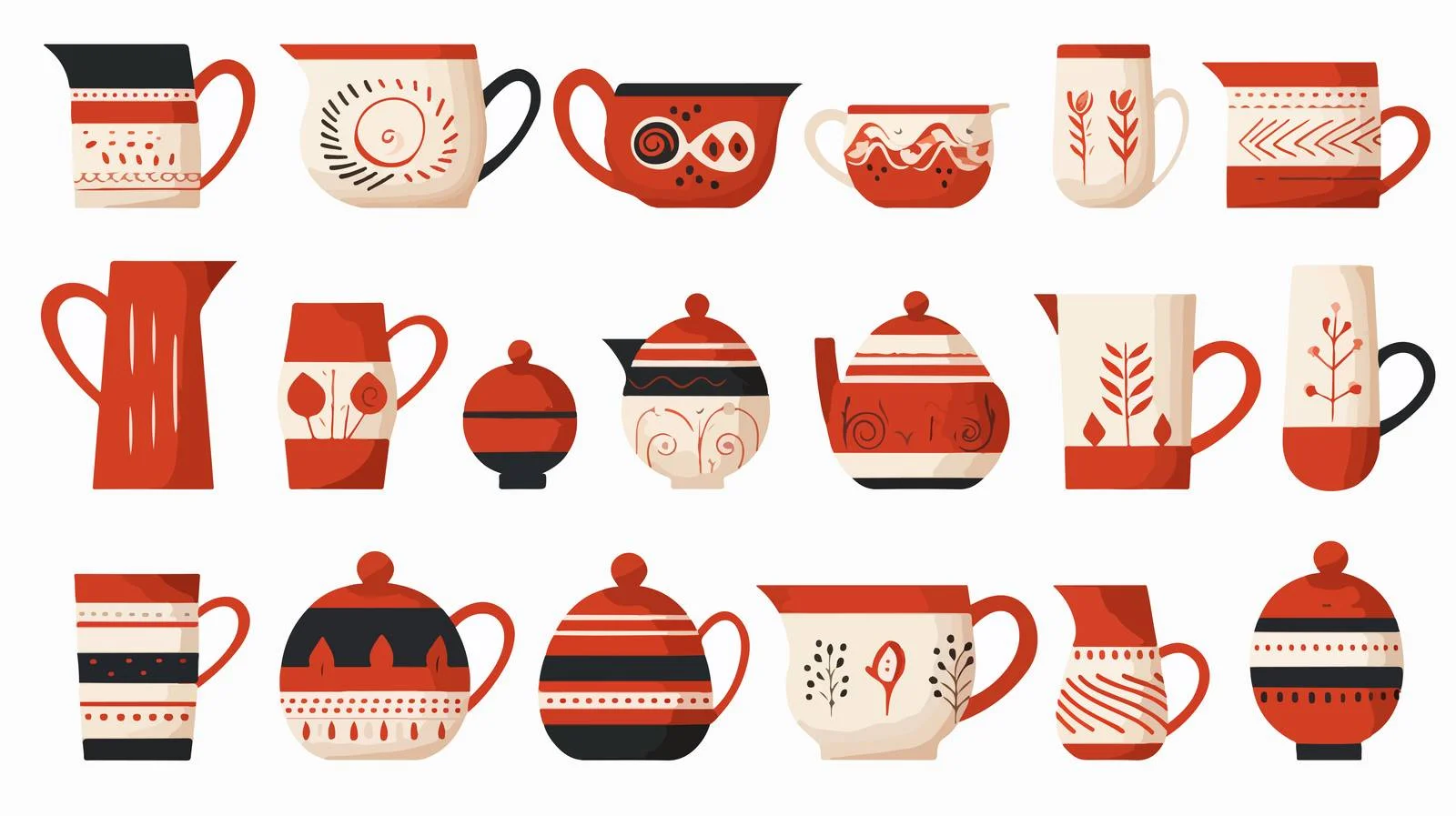 Elegant Handcrafted Pottery Flat Vector Design — free download from Dotvec