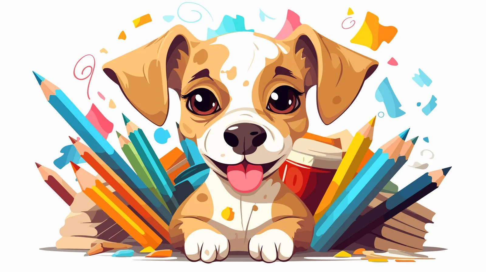Artist crafting cute dog illustration — free download from Dotvec