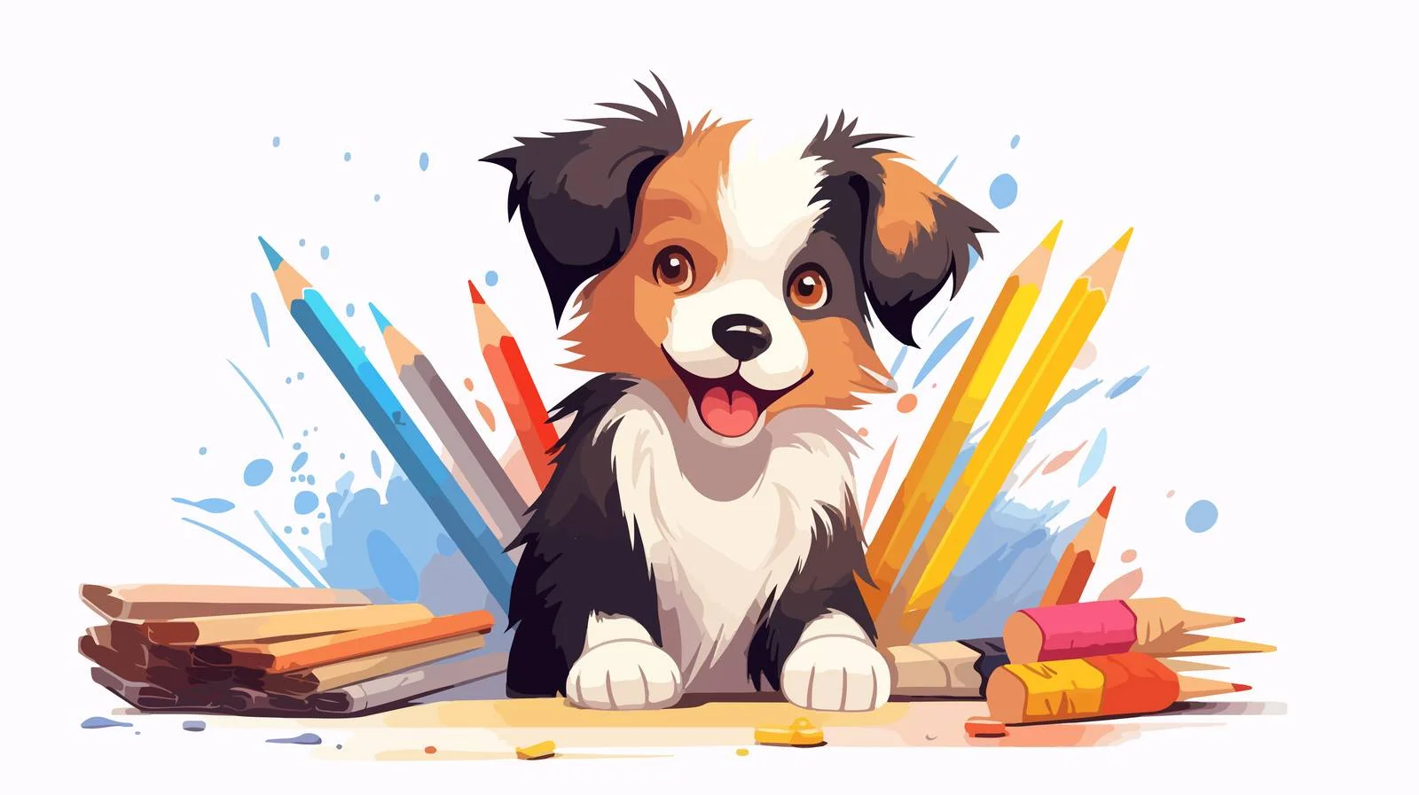 Artistic Hands Sketching Adorable Dog Illustration — free download from Dotvec