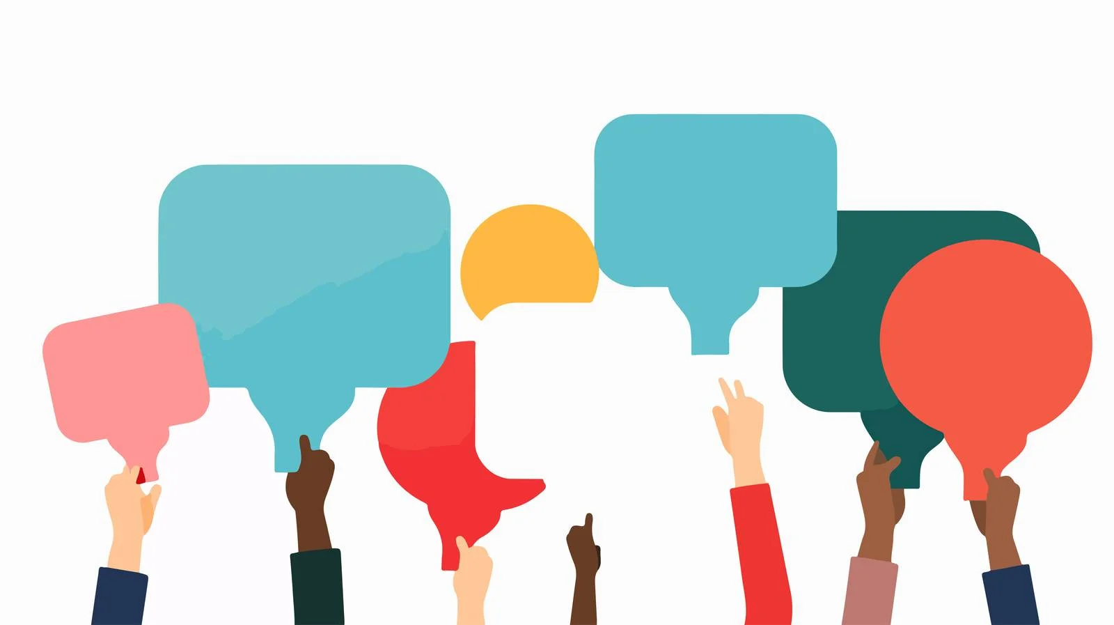 Hands with Empty Speech Bubbles Collection — free download from Dotvec