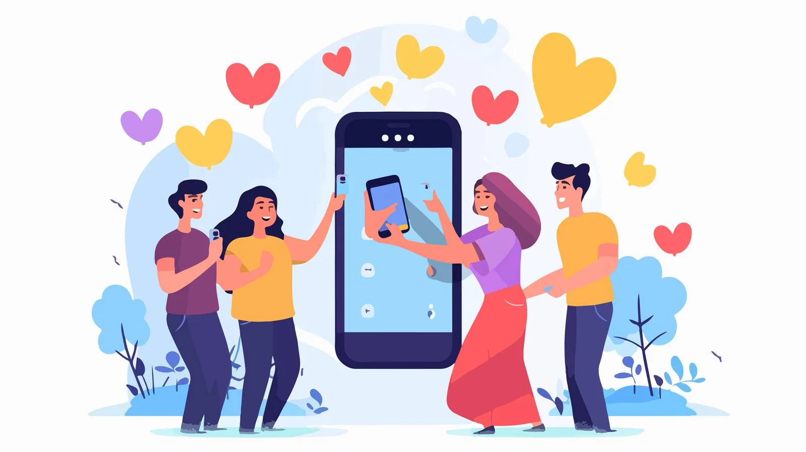 Happy men holding smartphone together — free download from Dotvec