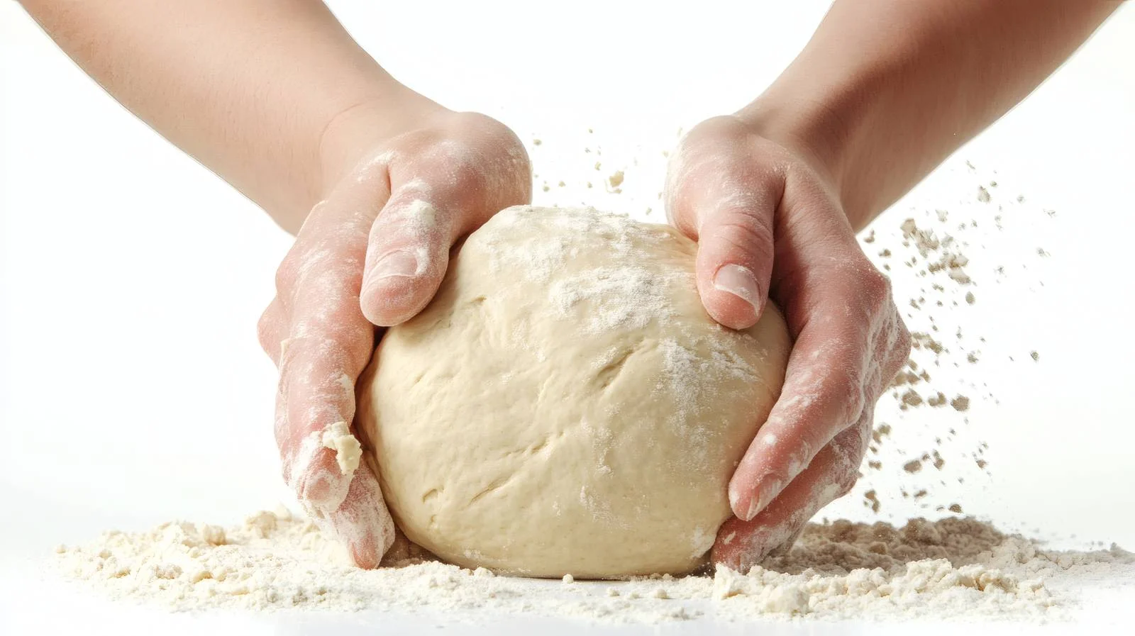 Baker kneading dough on white background — free download from Dotvec