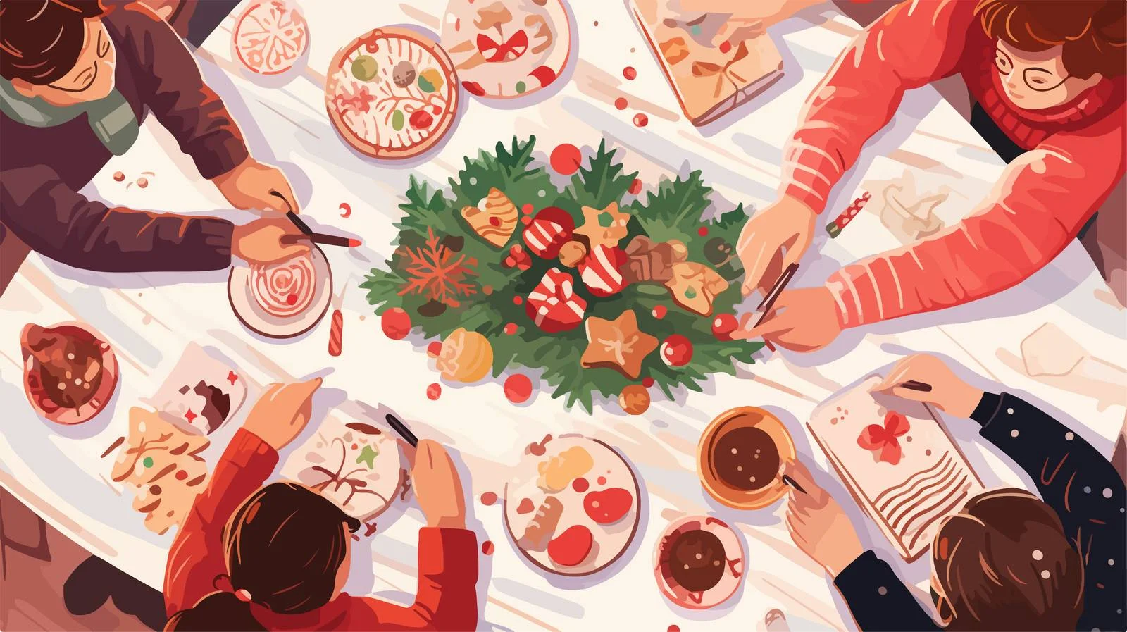 Group preparing at table for meeting — free download from Dotvec