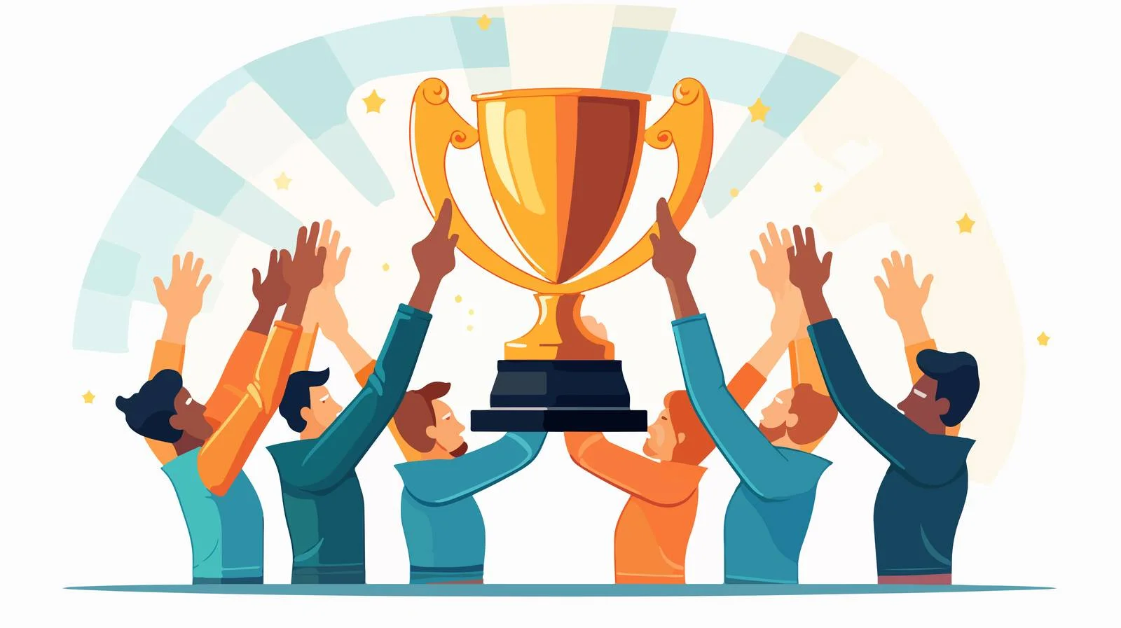 Champion Celebrates Victory with Trophy — free download from Dotvec