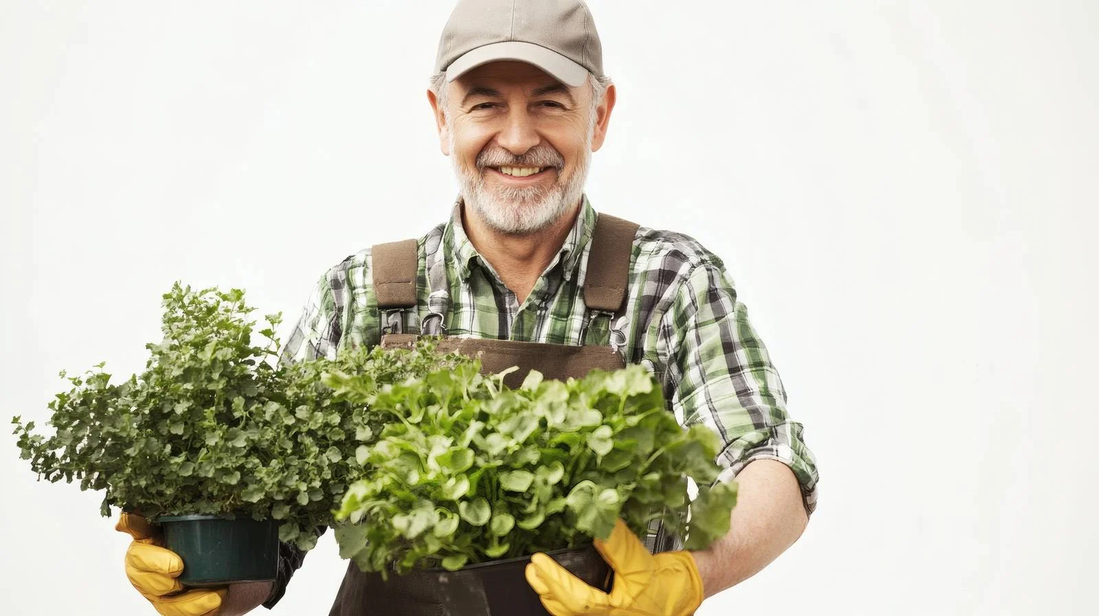 Elderly Gentleman Tending Garden Alone Outdoors — free download from Dotvec