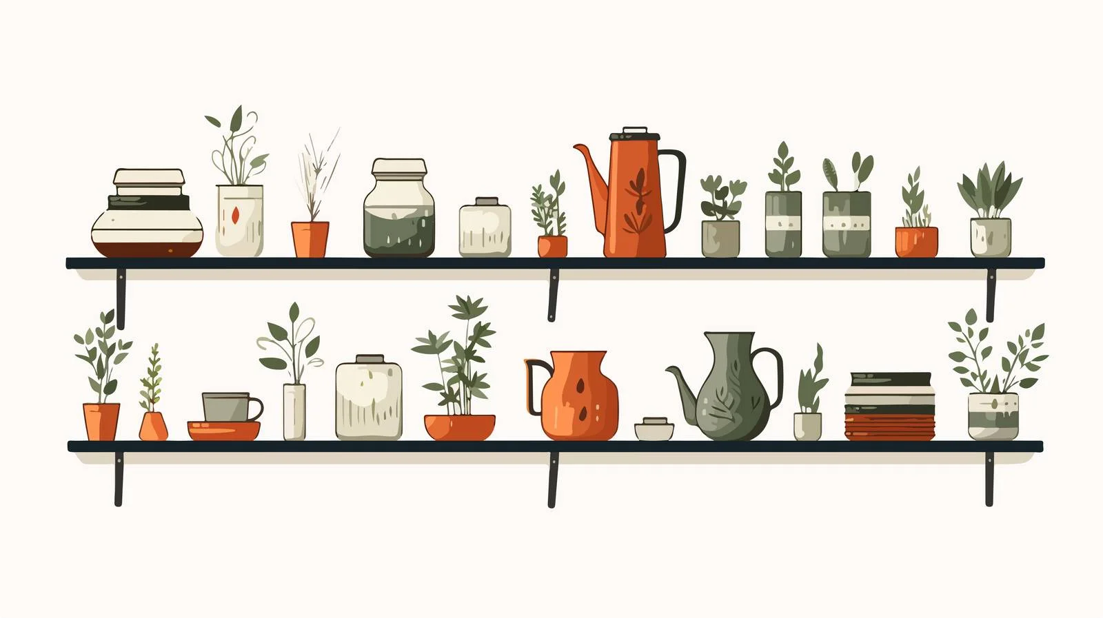 Decorative Wall Shelves Featuring Various Interiors — free download from Dotvec