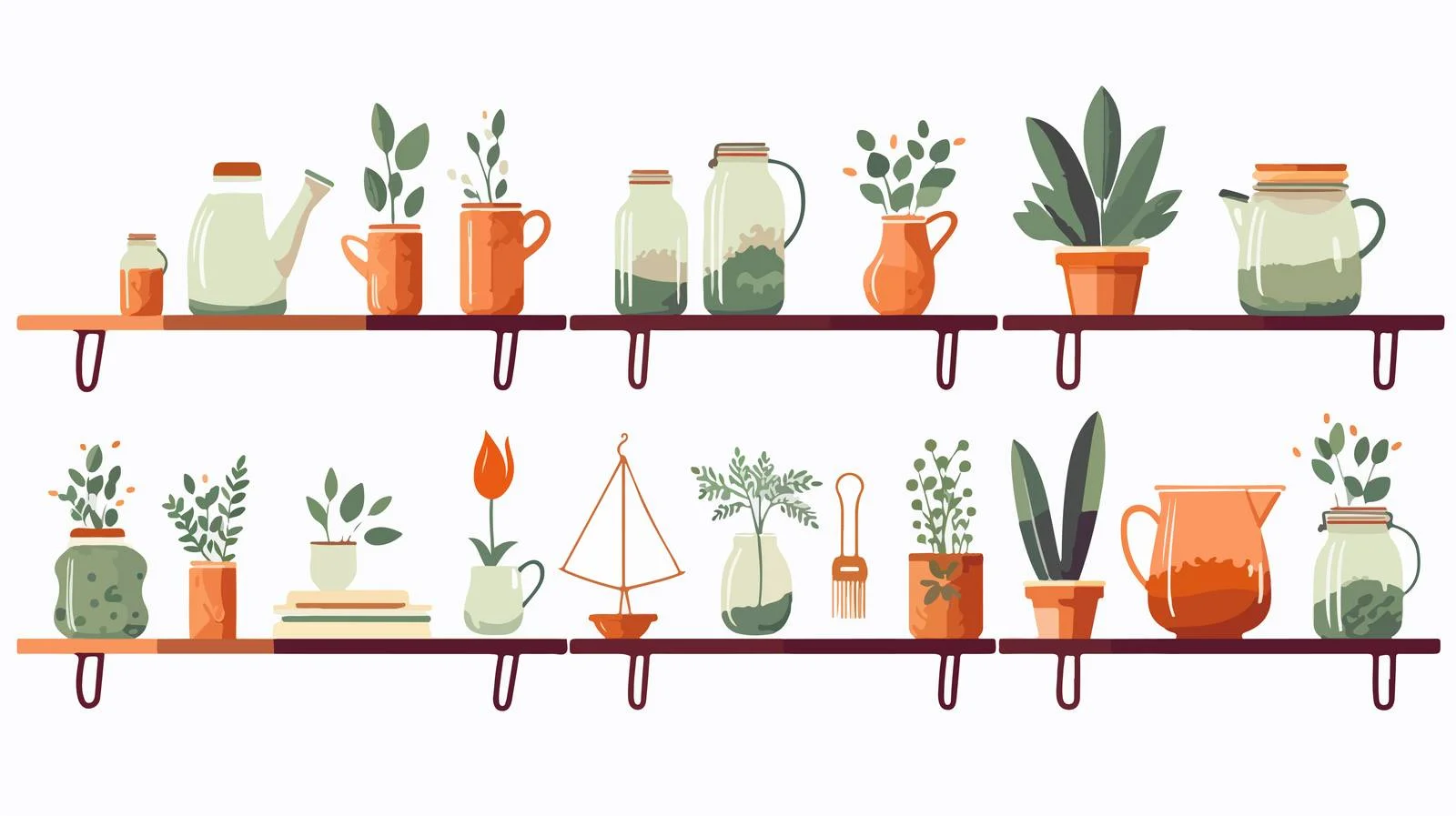 Stylish wall shelf with assorted decorations — free download from Dotvec