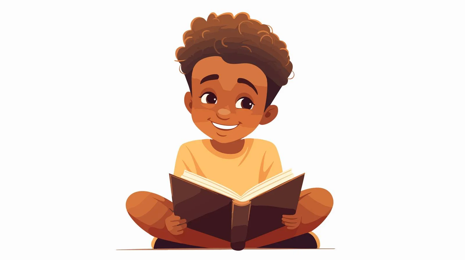 Joyful African Child Engrossed in Reading — free download from Dotvec