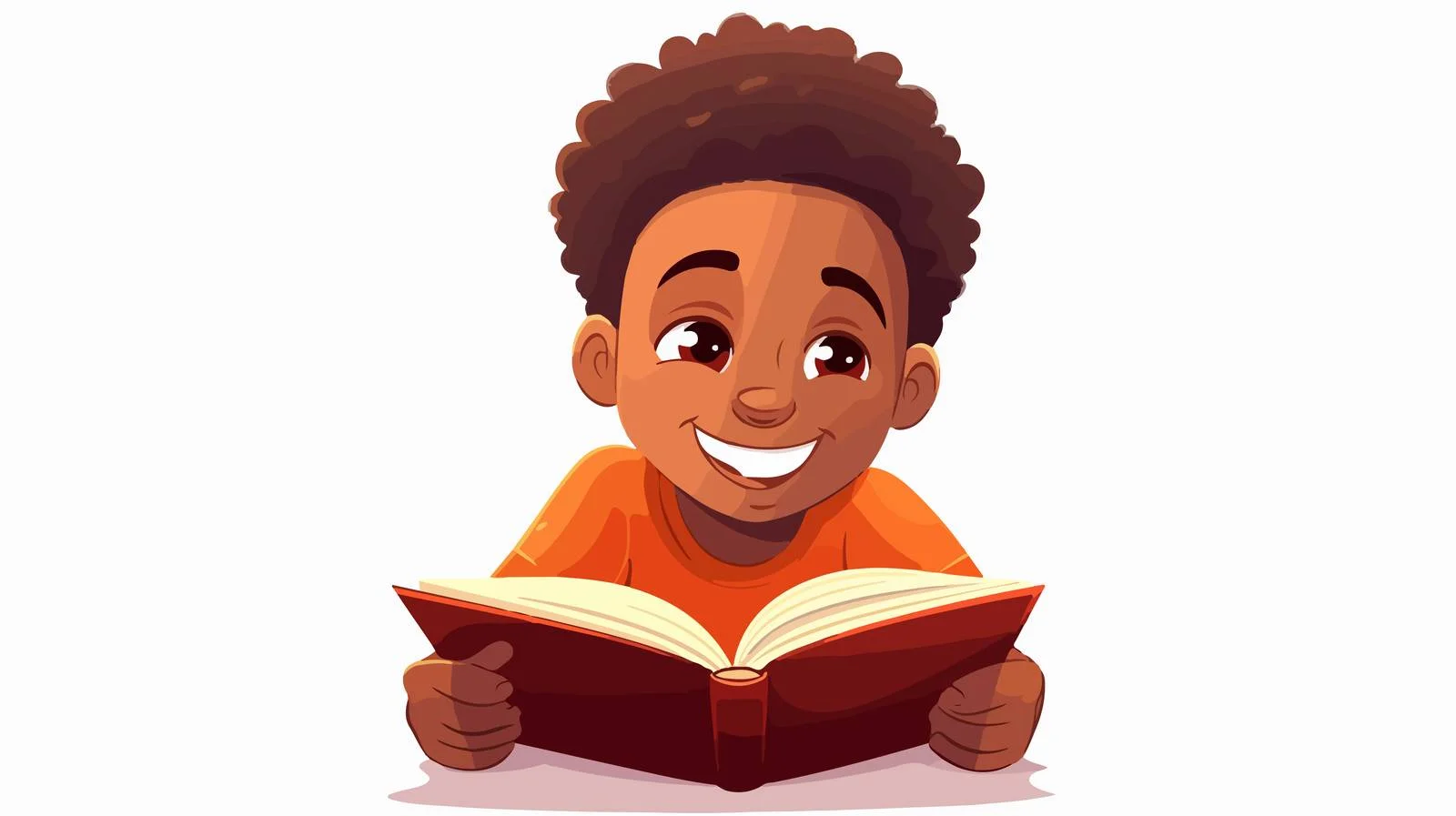 Joyful African kid immersed in reading — free download from Dotvec