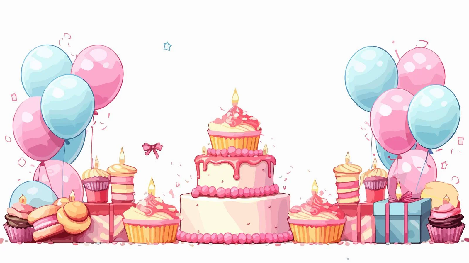 Happy Birthday Celebration Elements Composition — free download from Dotvec