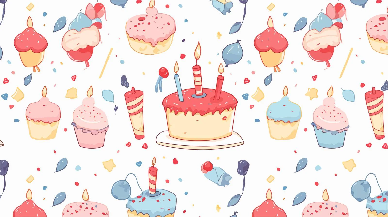 Birthday Elements Seamless Pattern — free download from Dotvec