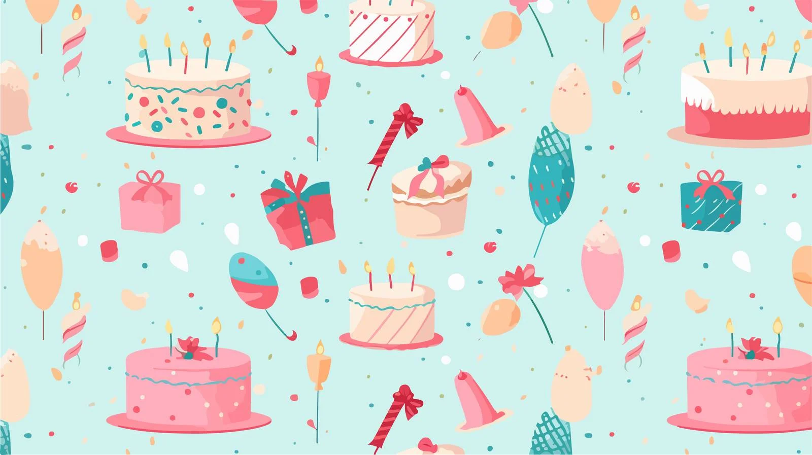Birthday Elements Seamless Pattern — free download from Dotvec
