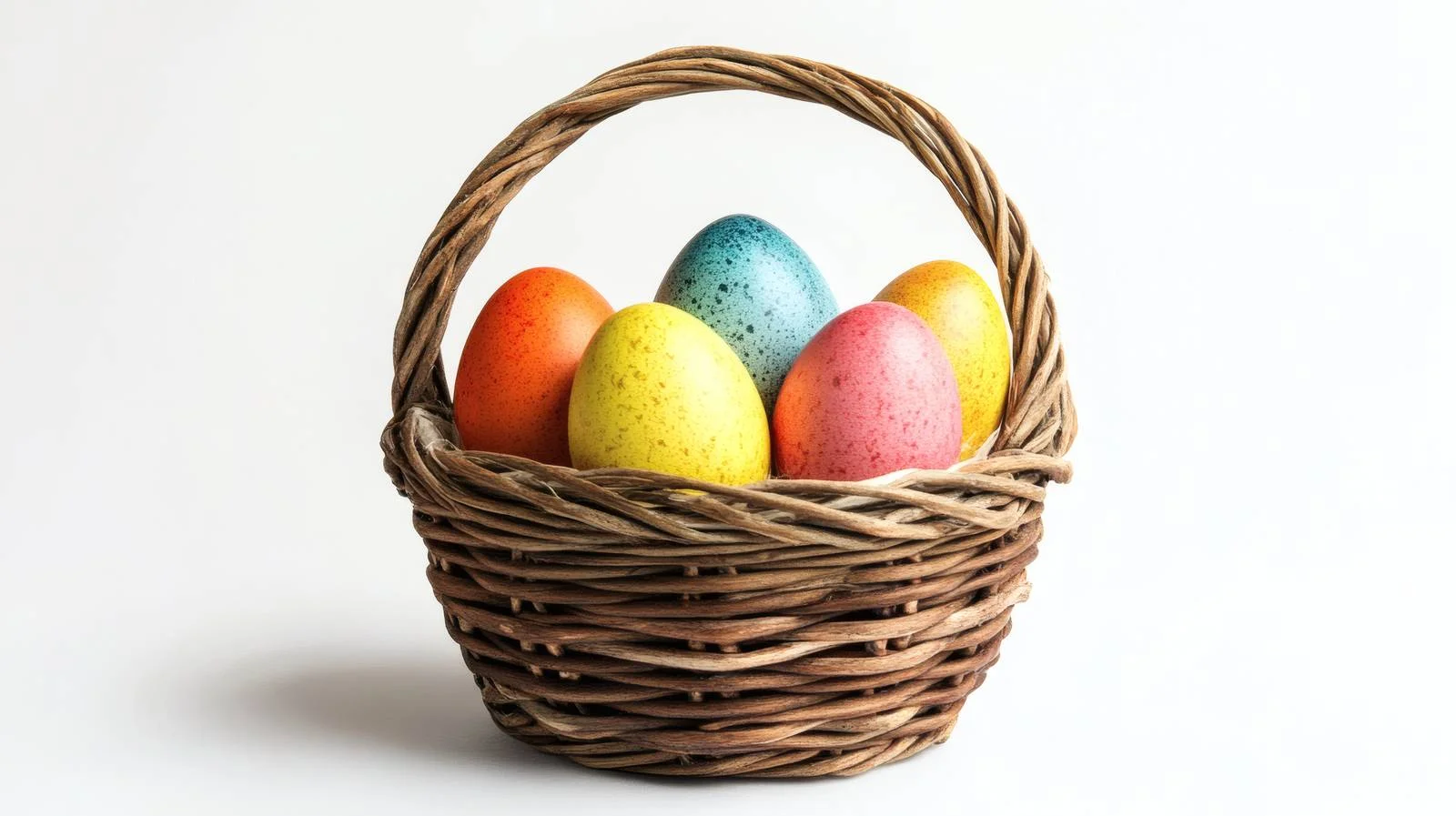 Colorful Easter Eggs in Basket Isolated — free download from Dotvec