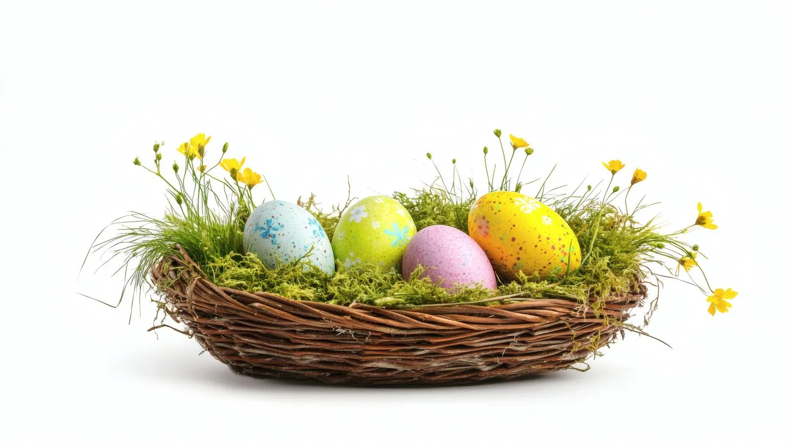 Festive Easter Eggs in Isolated Basket — free download from Dotvec