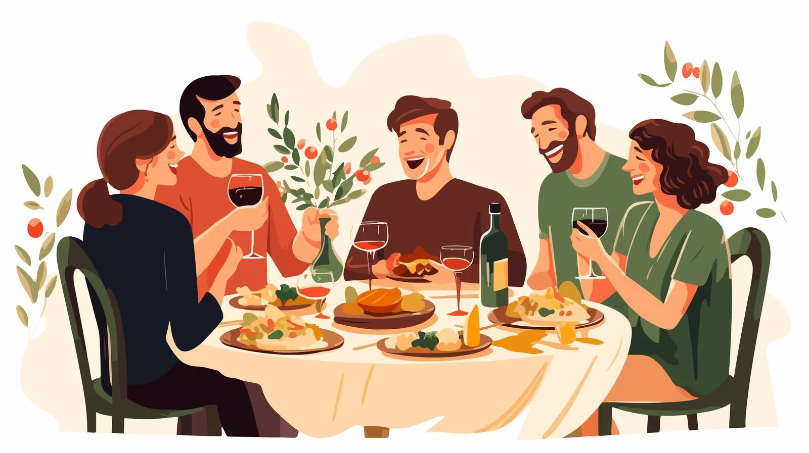 Joyful Italian Family Celebrating Festive Dinner — free download from Dotvec