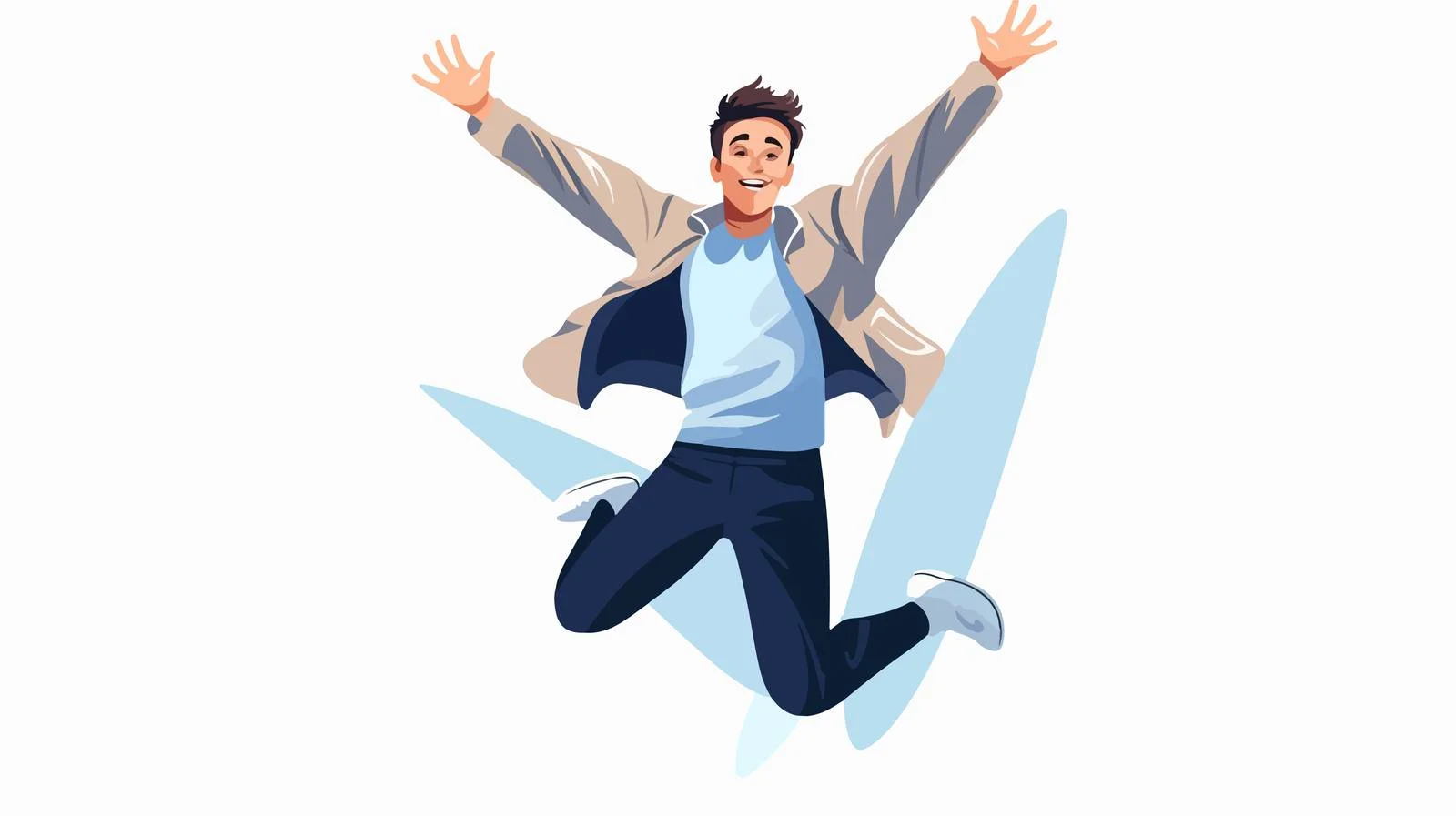 Joyful man leaping in free flight — free download from Dotvec