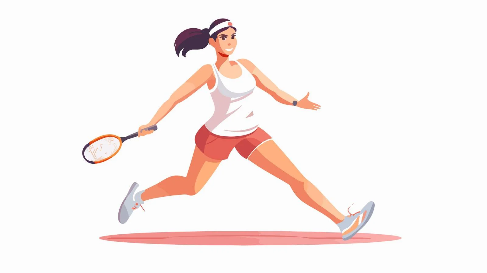 Energetic female playing badminton outdoors — free download from Dotvec