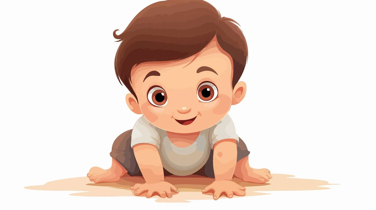 Joyful infant crawling, Toddler exploring movement — free download from Dotvec
