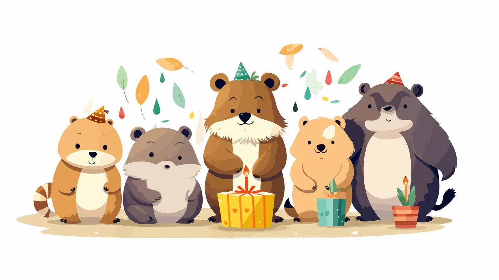 Fun Birthday Animal Card Design Cute — free download from Dotvec