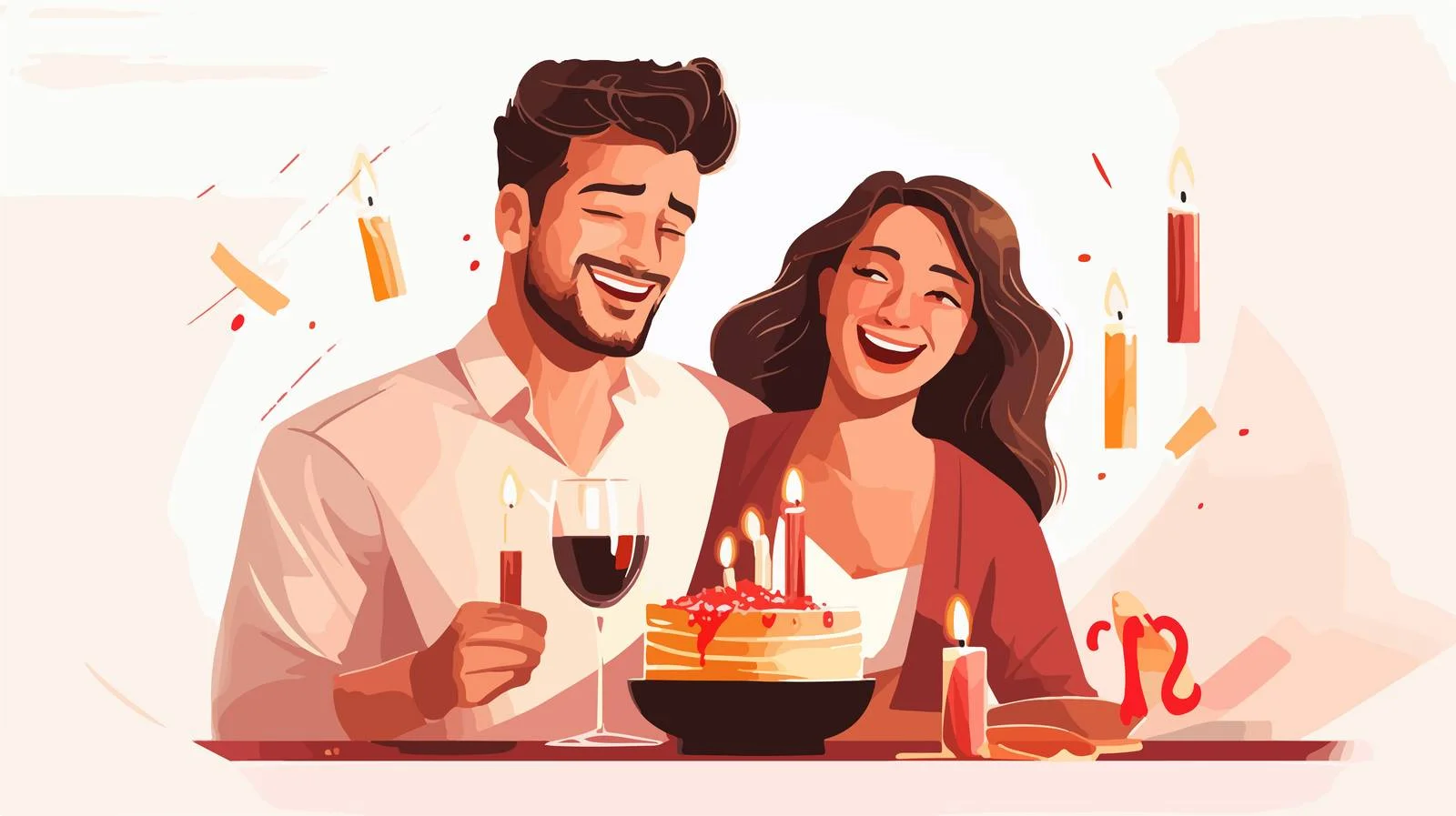 Cheerful birthday gathering: Smiling couple expression — free download from Dotvec
