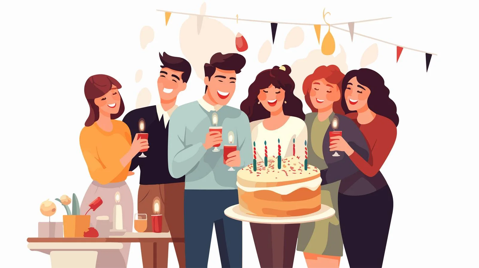 Cheerful birthday party with smiling couple — free download from Dotvec
