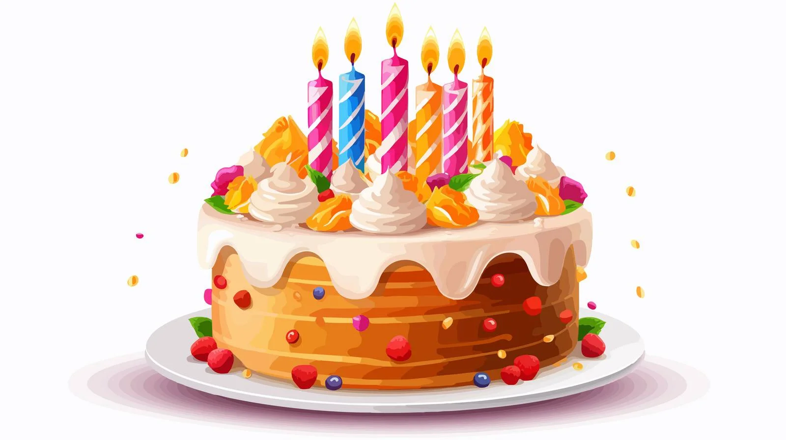 Celebratory Birthday Cake Greeting Card Design — free download from Dotvec