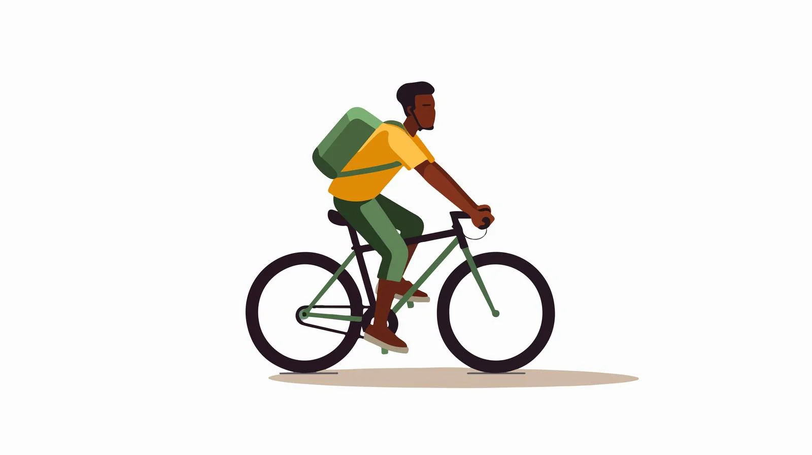 Joyful black man biking in scenic route — free download from Dotvec