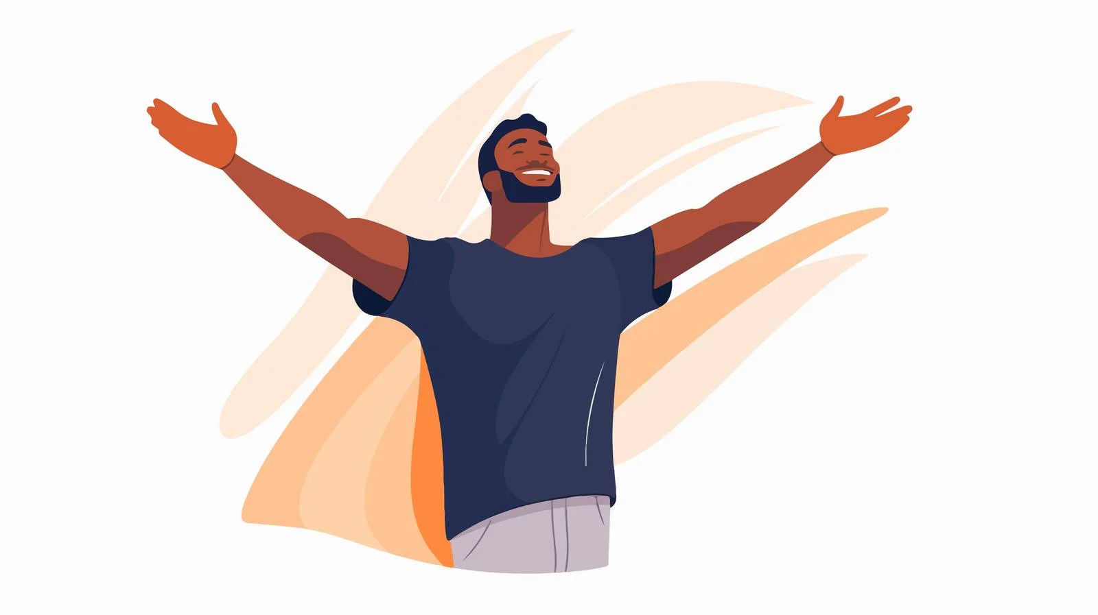 Joyful African American Embracing Himself Positively — free download from Dotvec