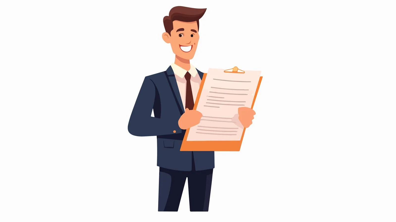 Joyful executive with business papers smiling — free download from Dotvec