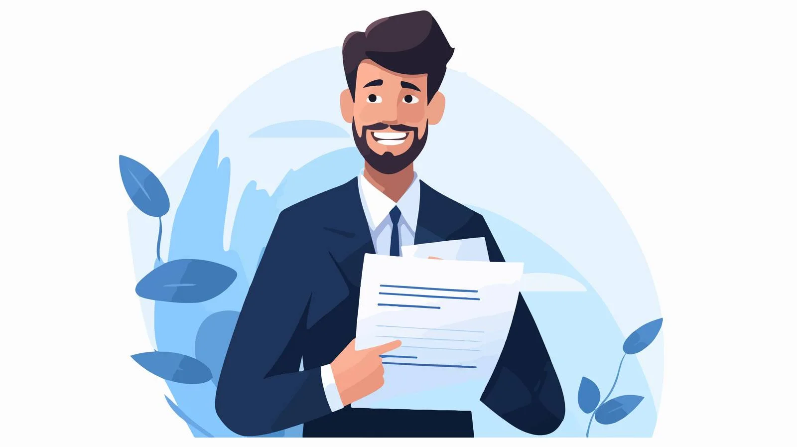 Smiling Executive Holding Corporate Papers — free download from Dotvec