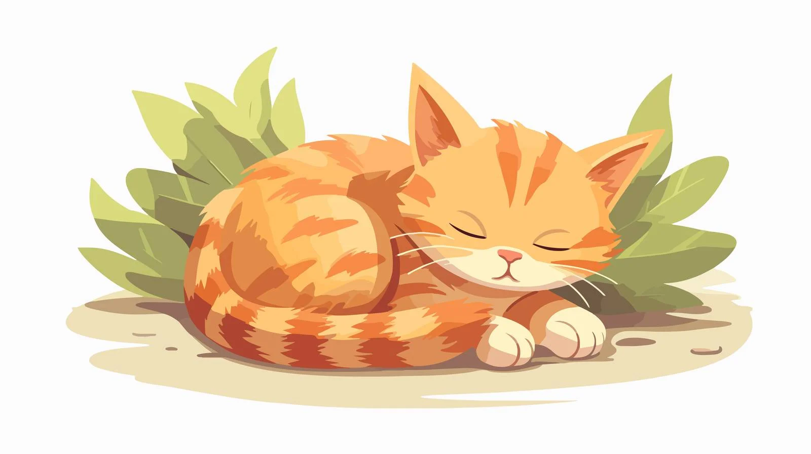 Tranquil Cat Napping on Soft Mat — free download from Dotvec