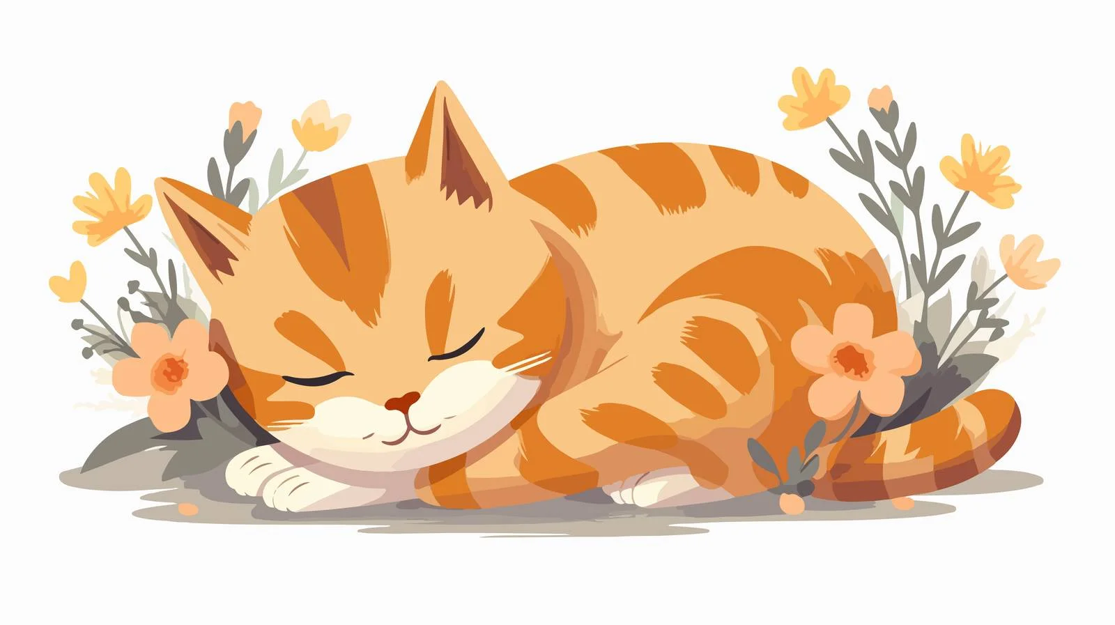 Contented feline napping on cozy mat — free download from Dotvec