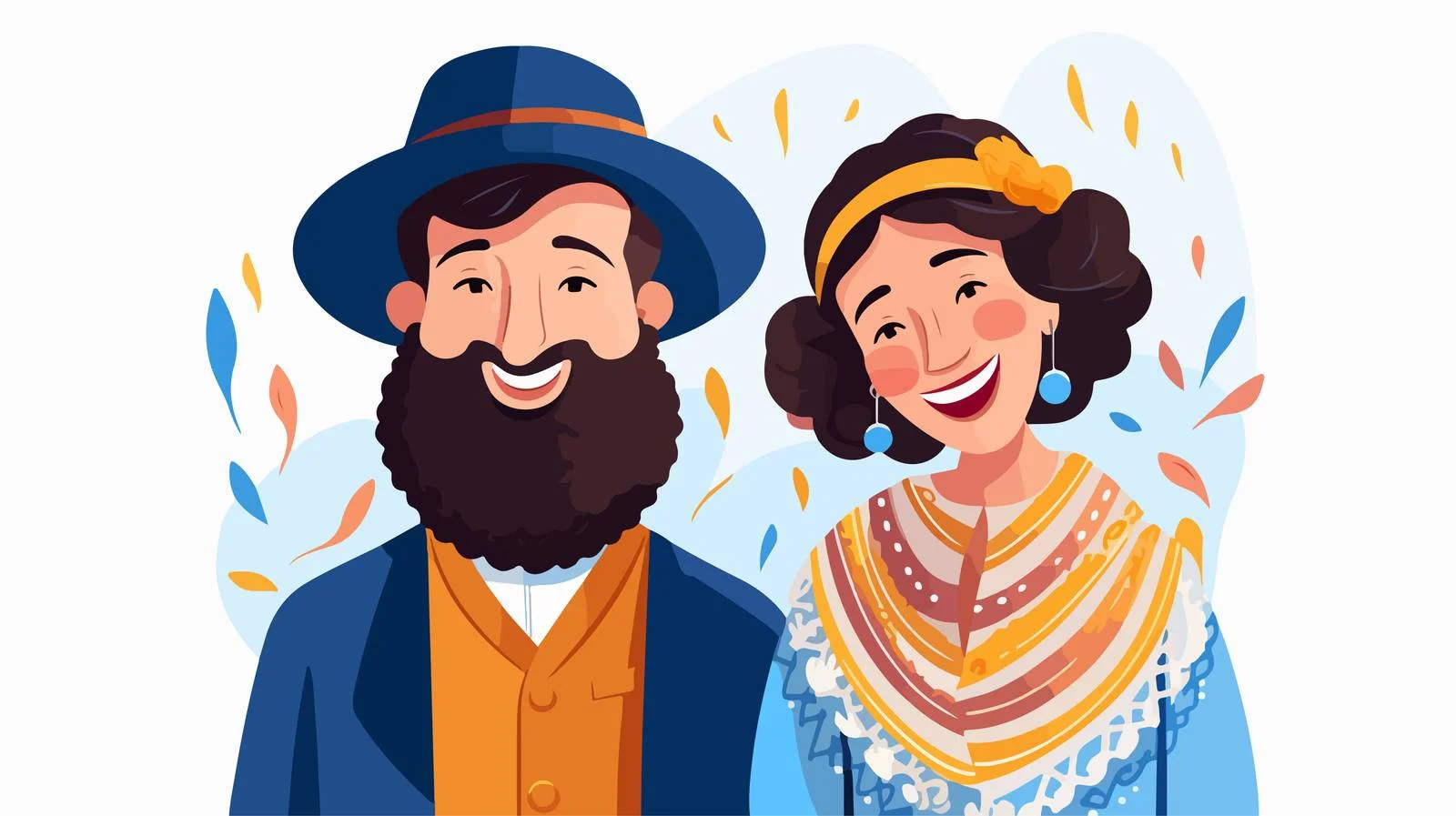 Smiling Jewish Couple Standing Alone — free download from Dotvec