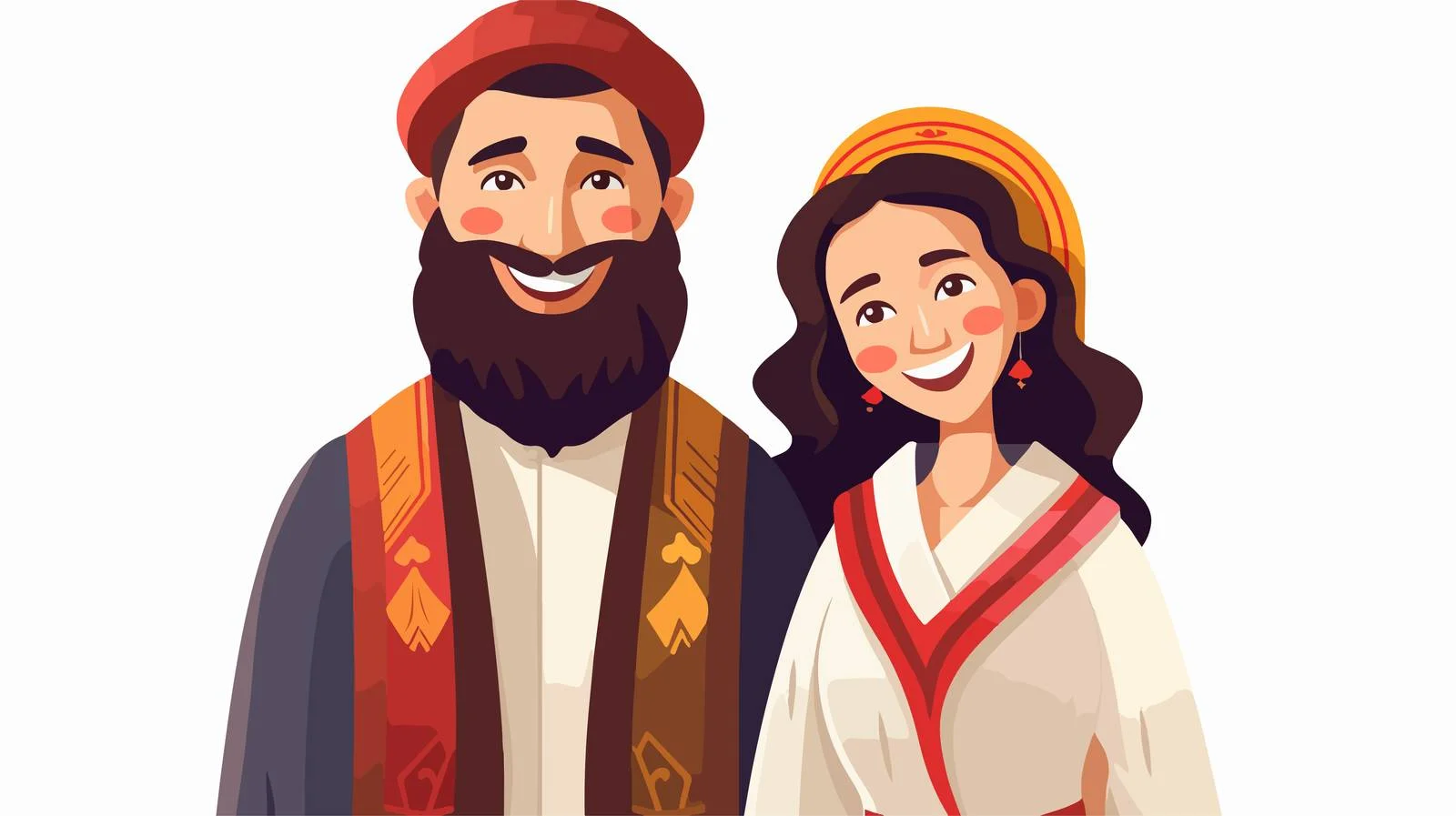 Cheerful Jewish Couple Standing Alone Smiling — free download from Dotvec