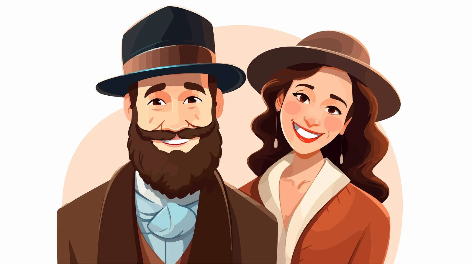 Cheerful Jewish Couple Standing Together — free download from Dotvec