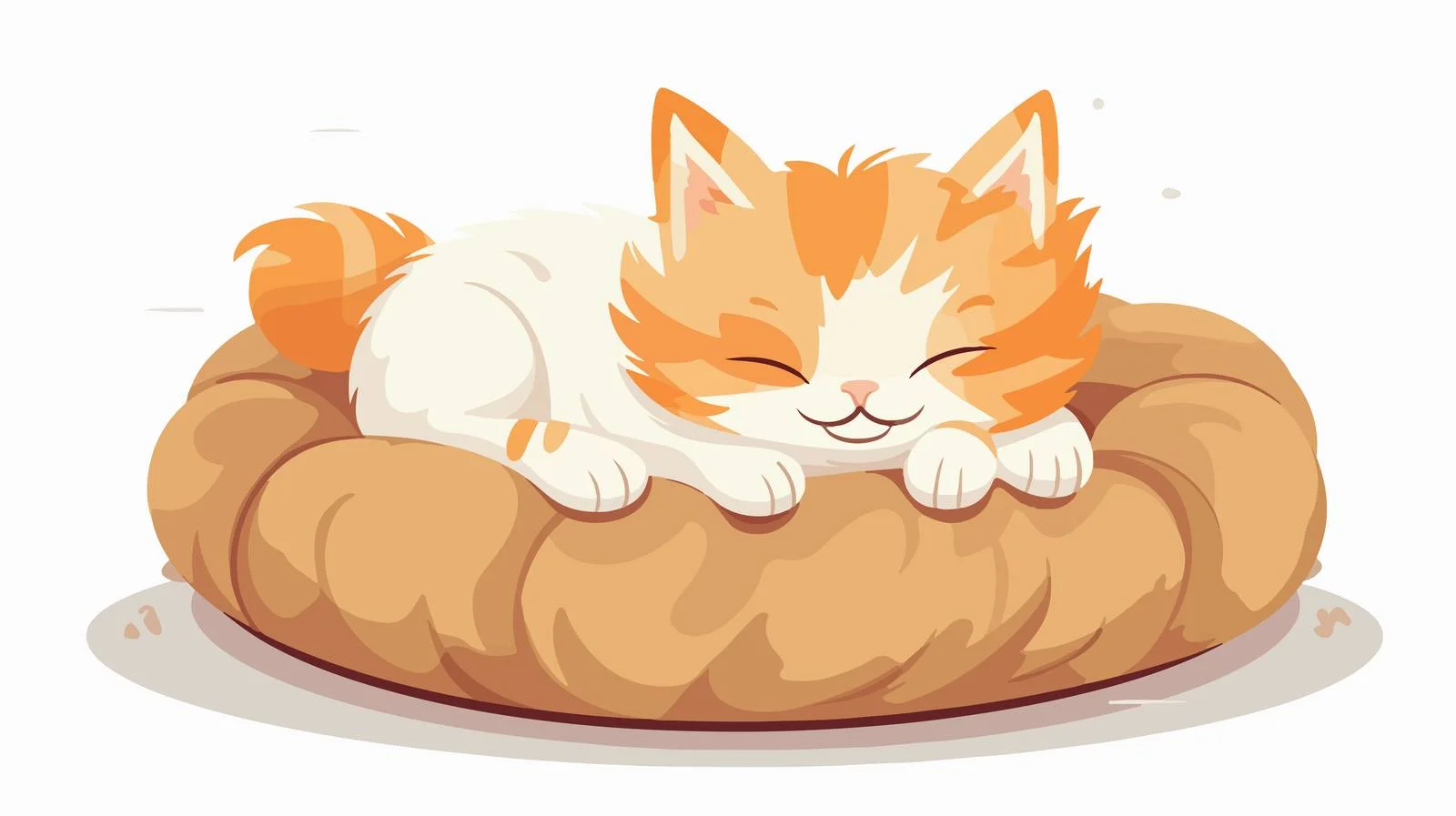 Adorable kitty resting on cozy pet cushion — free download from Dotvec