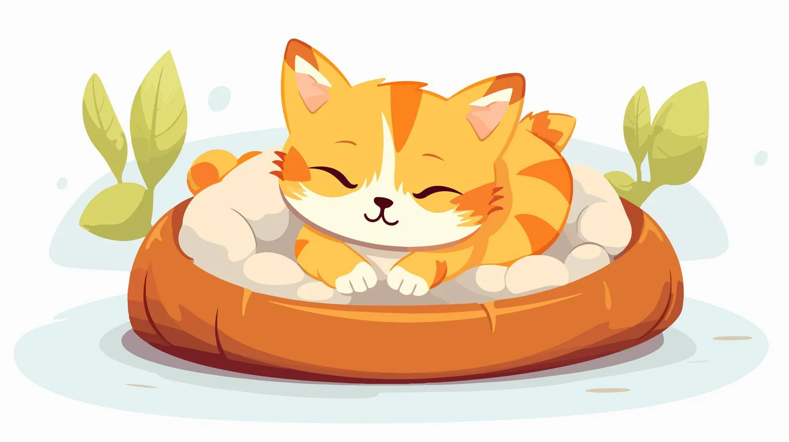 Relaxed Cat Resting on Pet Cushion — free download from Dotvec