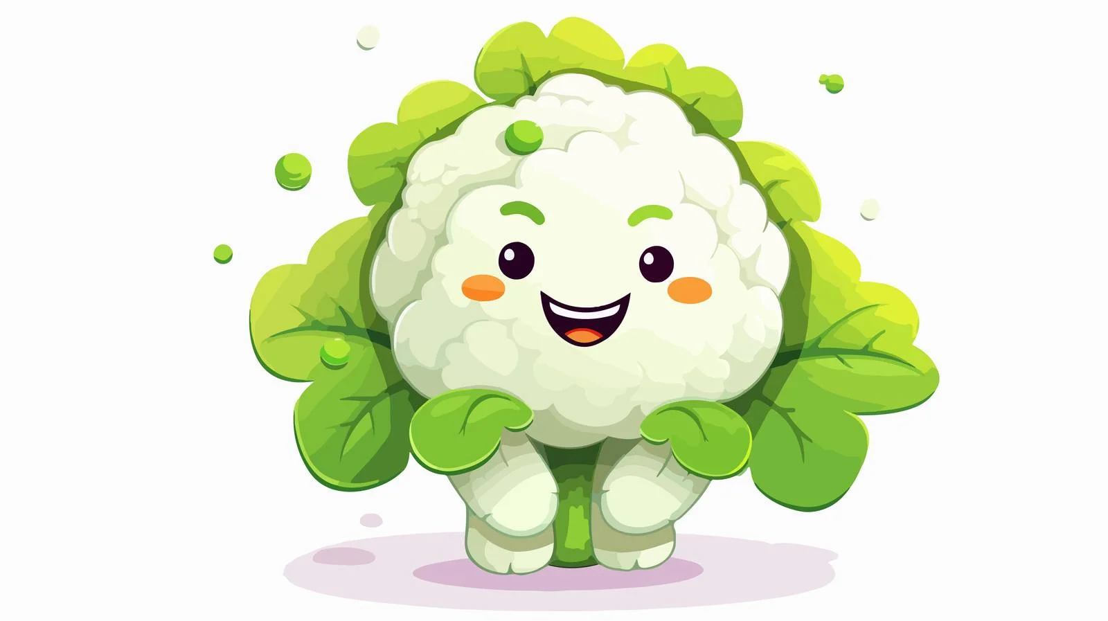 Cheerful cauliflower mascot: adorable veggie buddy — free download from Dotvec