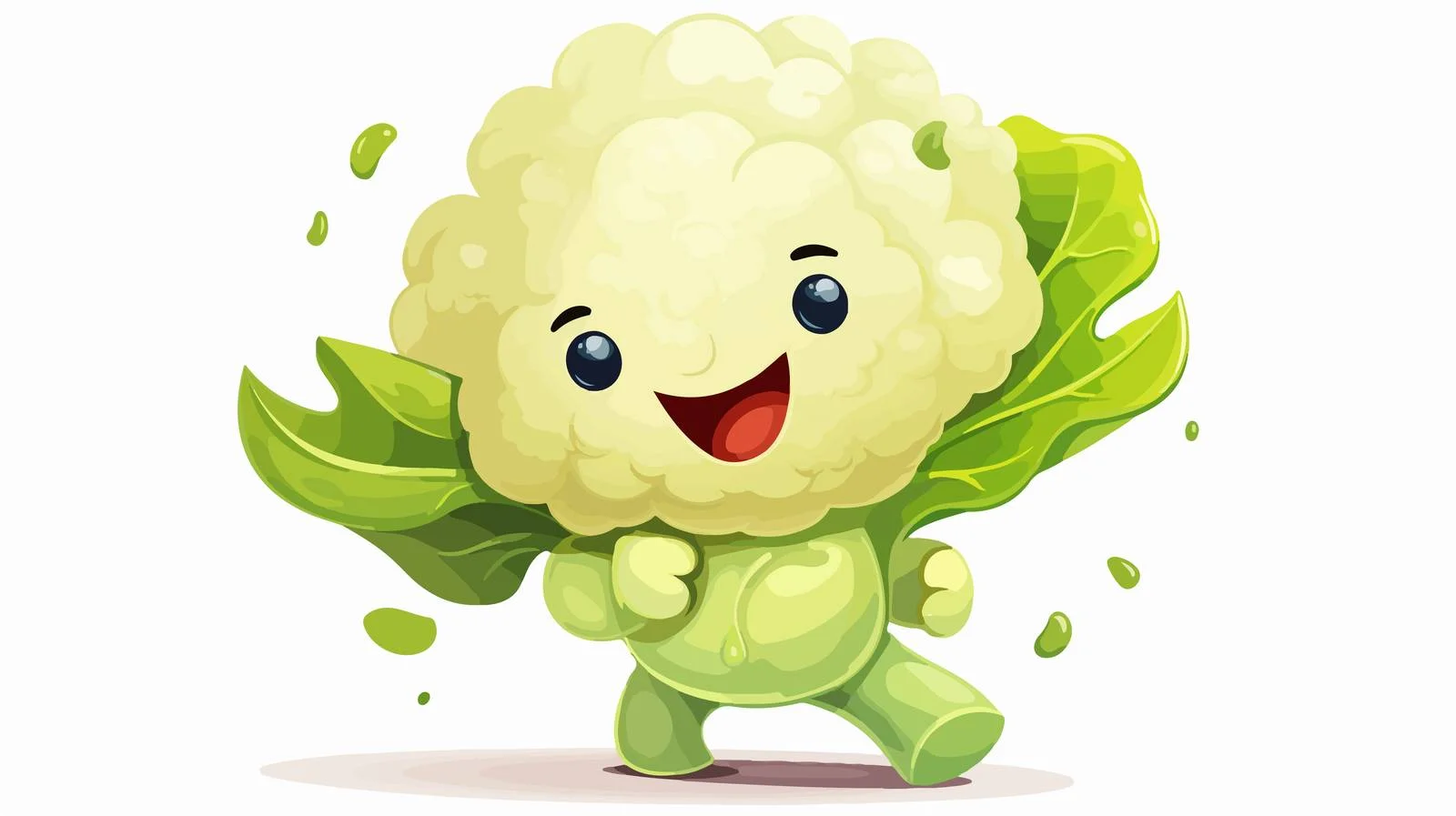 Cheerful cauliflower with quirky personality illustration — free download from Dotvec