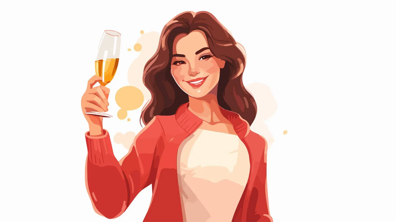 Joyful woman celebrating with champagne bottle — free download from Dotvec