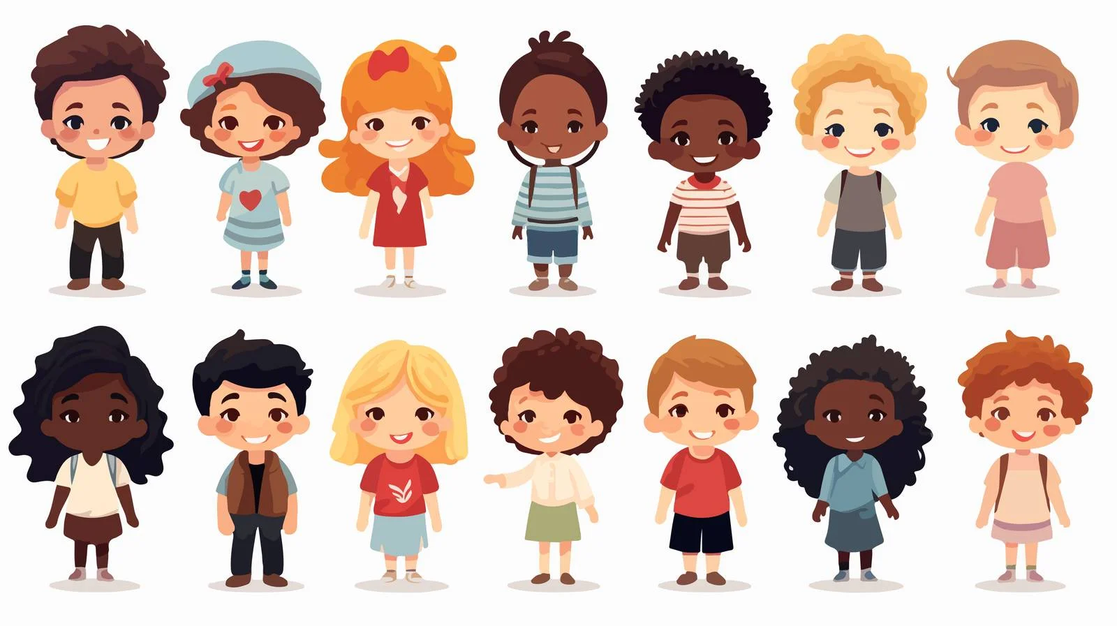 Joyful Youngsters: Diverse Smiling Children Ensemble — free download from Dotvec