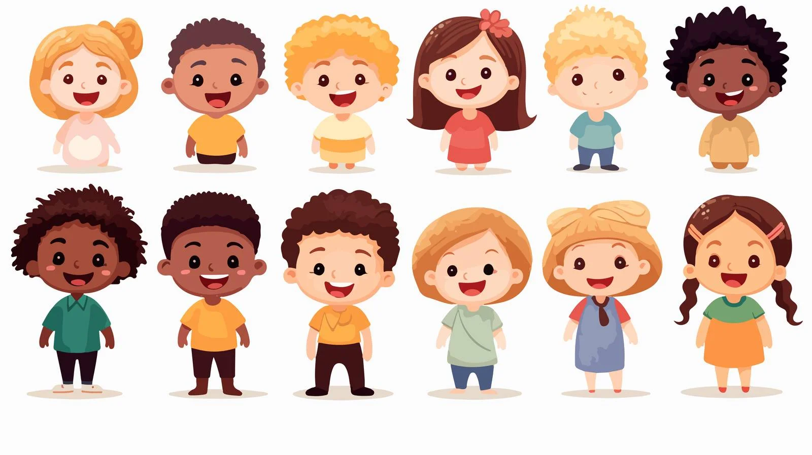 Joyful diverse children group. Smiling kids. — free download from Dotvec