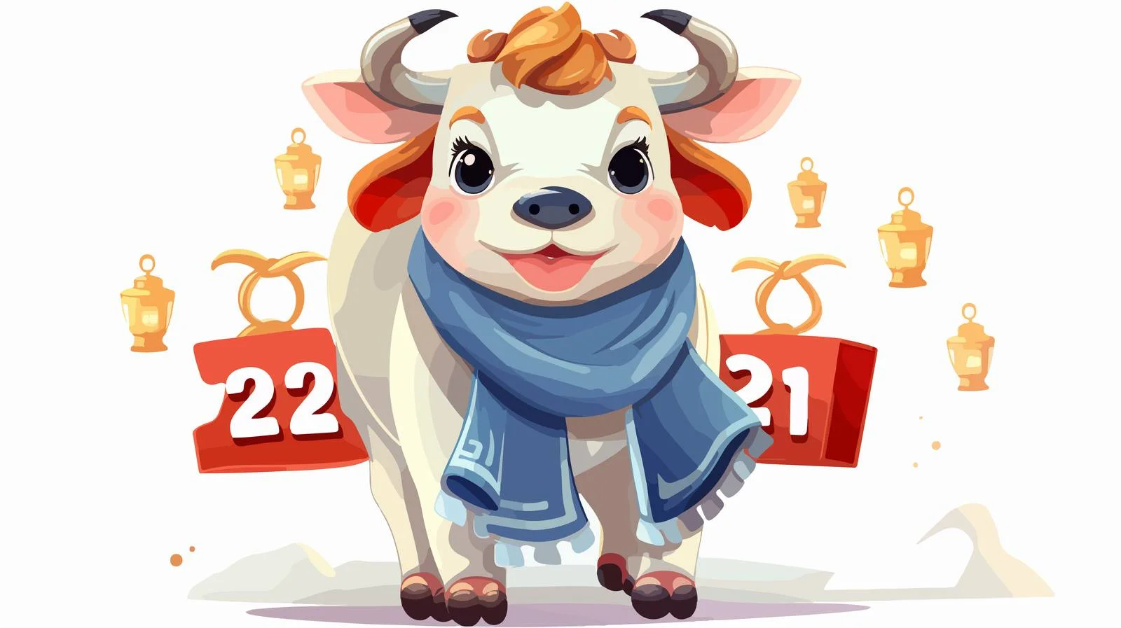 Chinese New Year 2021 Cartoon Greeting — free download from Dotvec