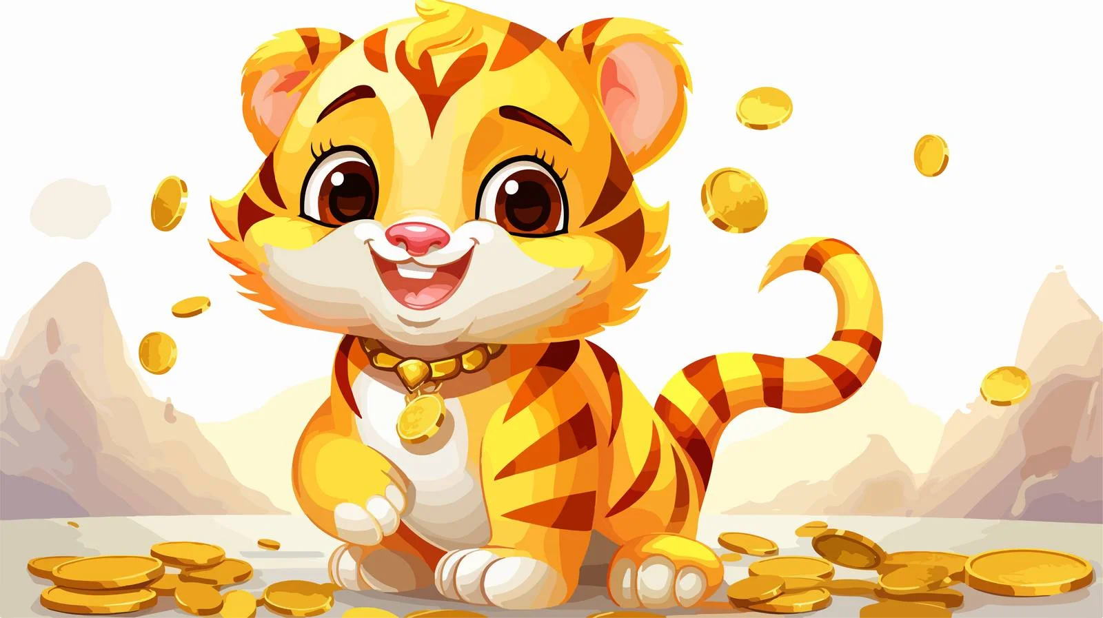 Festive Cartoon Tiger Celebrating Chinese New Year — free download from Dotvec