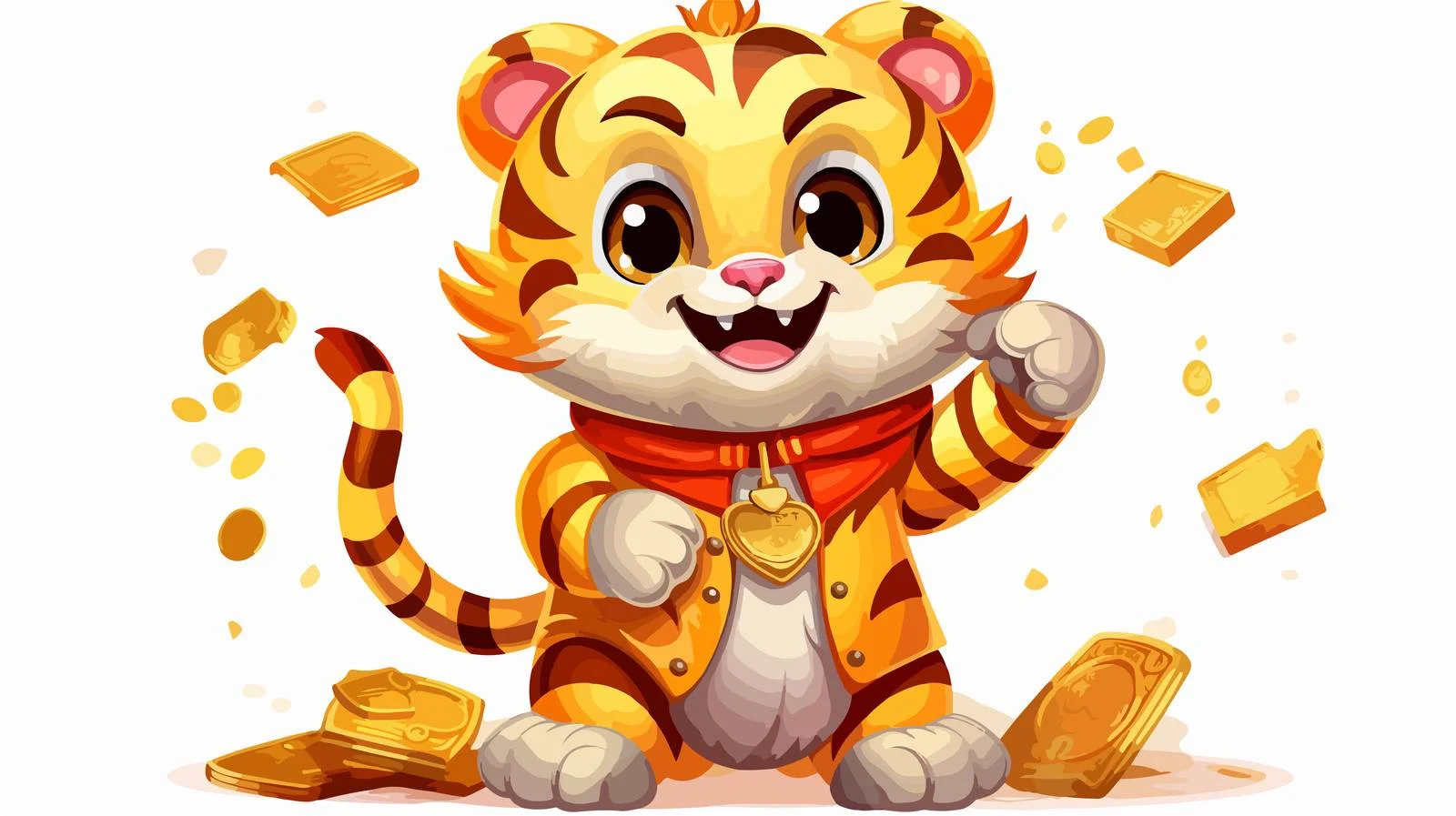 Joyful Lunar New Year Tiger Cartoon — free download from Dotvec