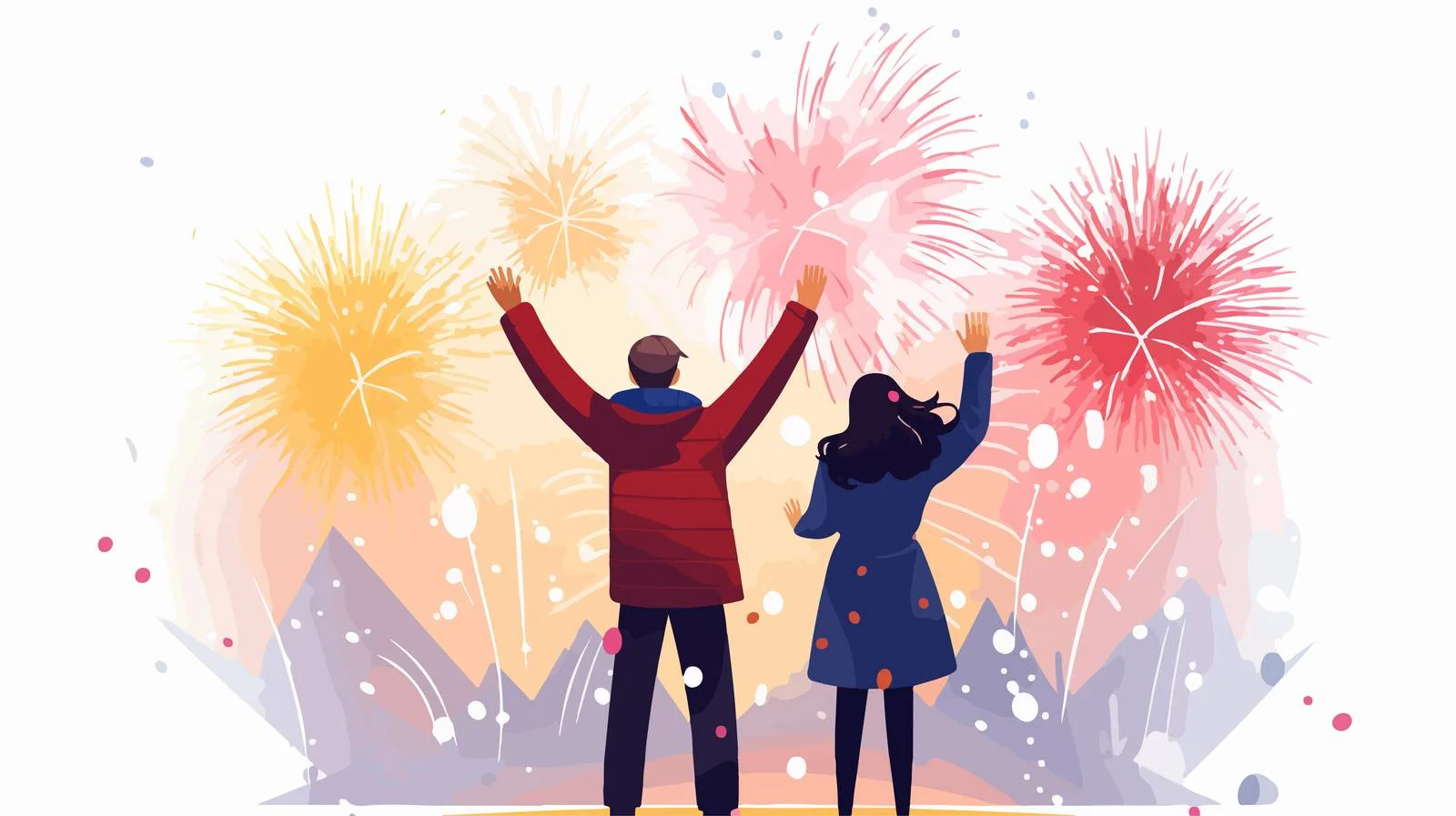 Joyful couple holding sparklers at night — free download from Dotvec