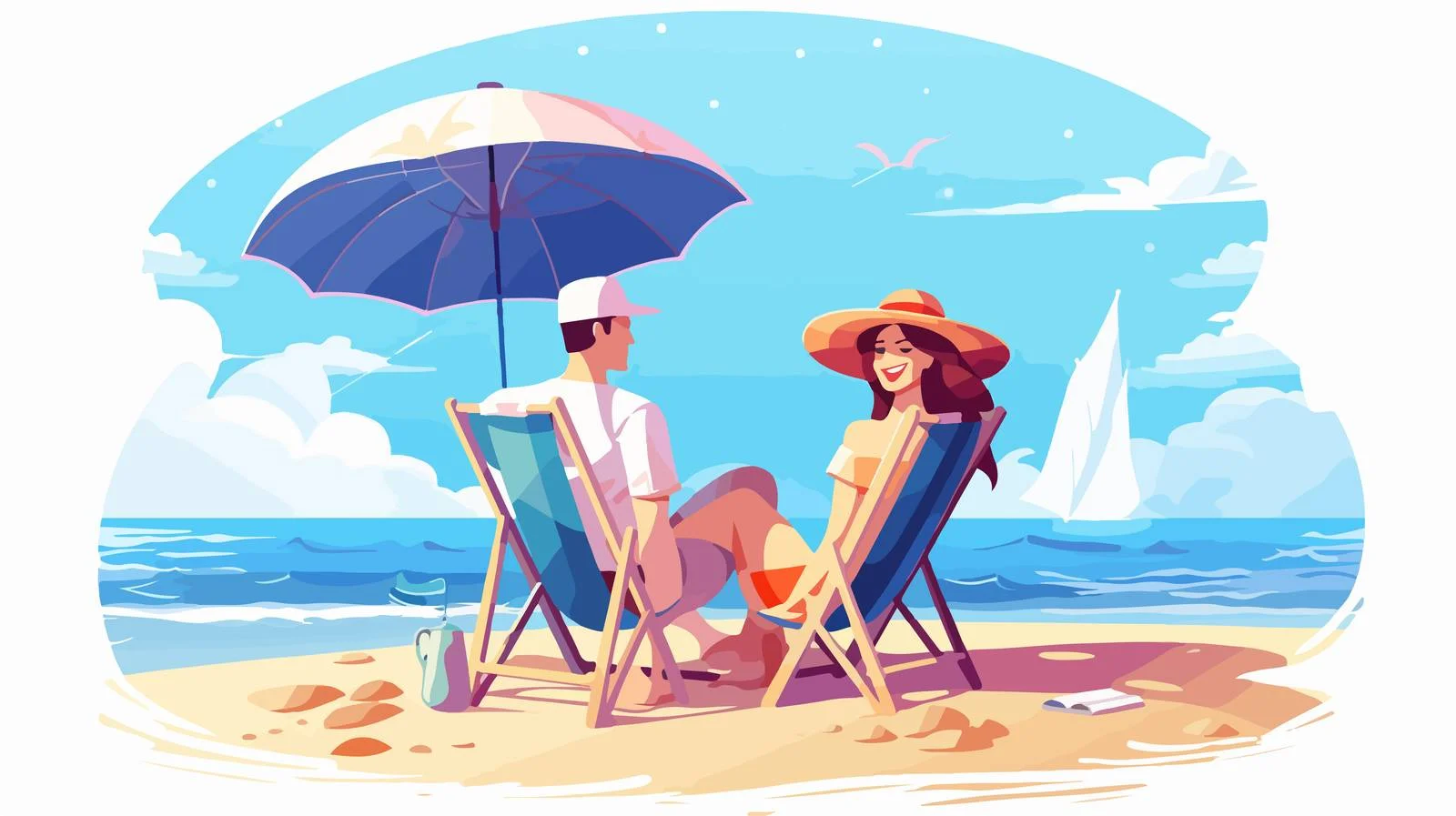 Tranquil Couple Enjoying Beach on Summer Retreat — free download from Dotvec