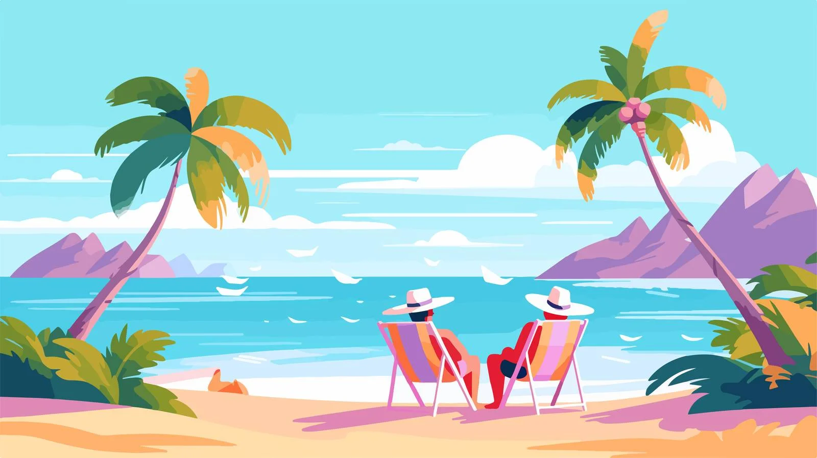 Tranquil Couple by Seaside on Holiday — free download from Dotvec